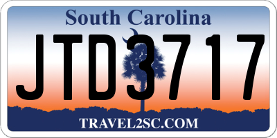 SC license plate JTD3717