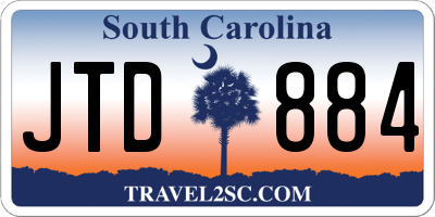 SC license plate JTD884
