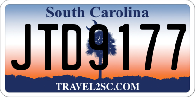 SC license plate JTD9177