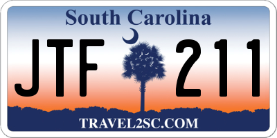 SC license plate JTF211