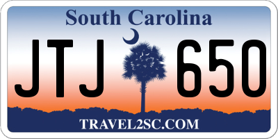 SC license plate JTJ650