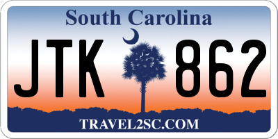 SC license plate JTK862