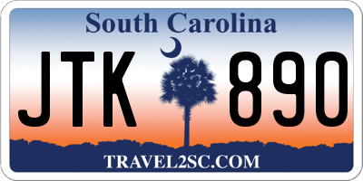 SC license plate JTK890