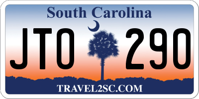 SC license plate JTO290