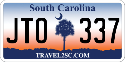 SC license plate JTO337