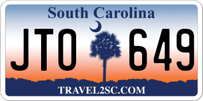 SC license plate JTO649