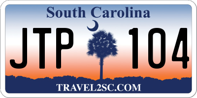 SC license plate JTP104