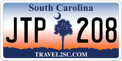 SC license plate JTP208
