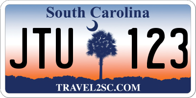 SC license plate JTU123