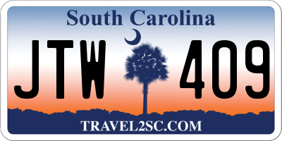 SC license plate JTW409