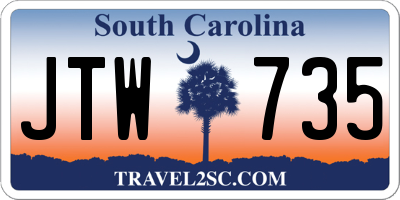 SC license plate JTW735