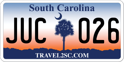 SC license plate JUC026