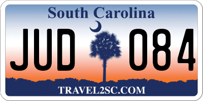 SC license plate JUD084