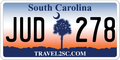 SC license plate JUD278