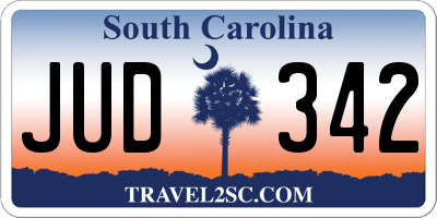 SC license plate JUD342