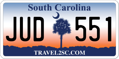 SC license plate JUD551