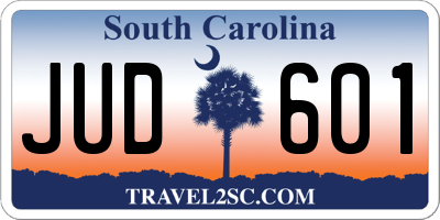 SC license plate JUD601