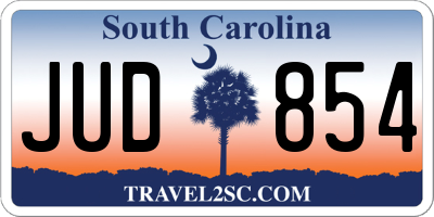 SC license plate JUD854