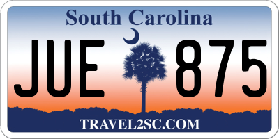 SC license plate JUE875