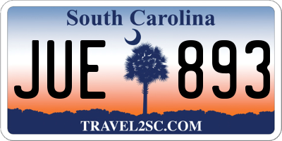 SC license plate JUE893
