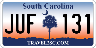 SC license plate JUF131