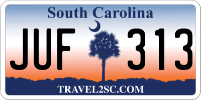 SC license plate JUF313