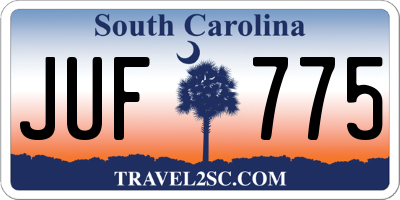 SC license plate JUF775