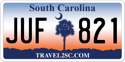 SC license plate JUF821