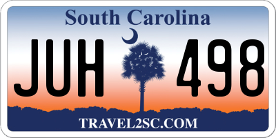 SC license plate JUH498