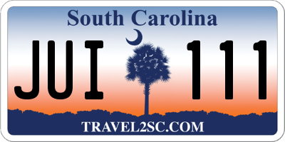 SC license plate JUI111