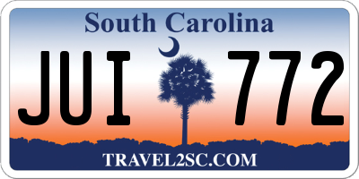 SC license plate JUI772