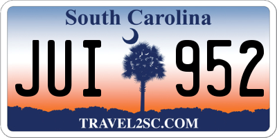 SC license plate JUI952