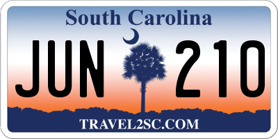 SC license plate JUN210