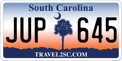 SC license plate JUP645