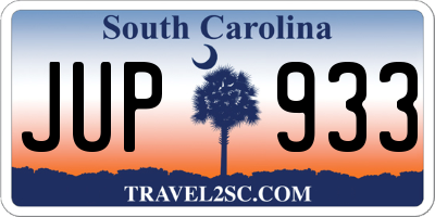 SC license plate JUP933