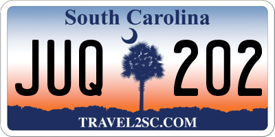 SC license plate JUQ202