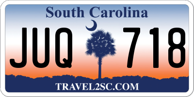 SC license plate JUQ718