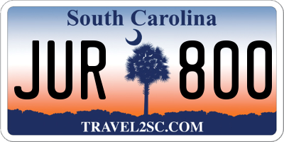 SC license plate JUR800