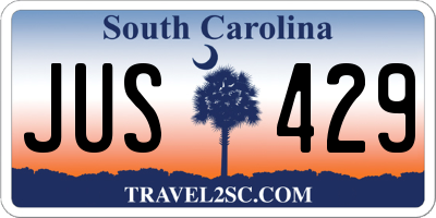 SC license plate JUS429