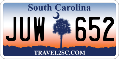 SC license plate JUW652