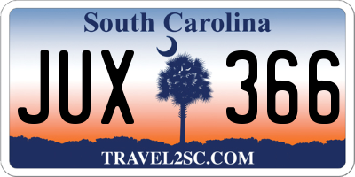 SC license plate JUX366