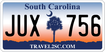SC license plate JUX756