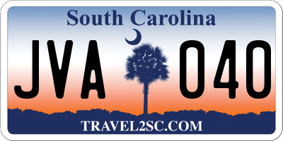 SC license plate JVA040