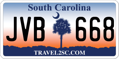 SC license plate JVB668