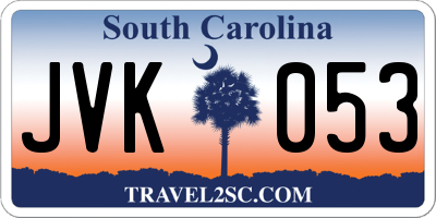 SC license plate JVK053