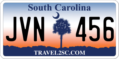 SC license plate JVN456