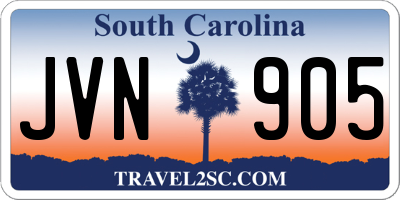 SC license plate JVN905