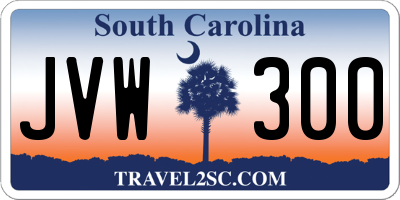 SC license plate JVW300