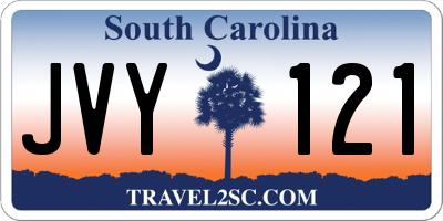 SC license plate JVY121