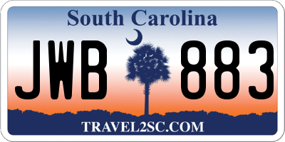 SC license plate JWB883